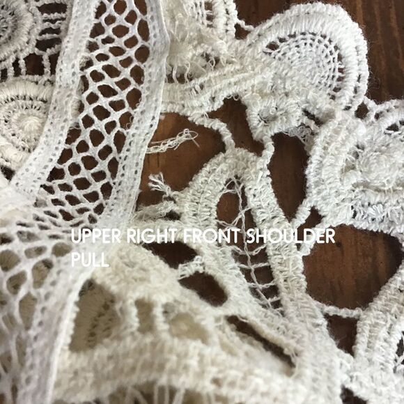 BCBGMaxAzria Crochet Bohemian Off-White With Orange Lining Style Maxi Dress Sz 6 - Picture 15 of 15